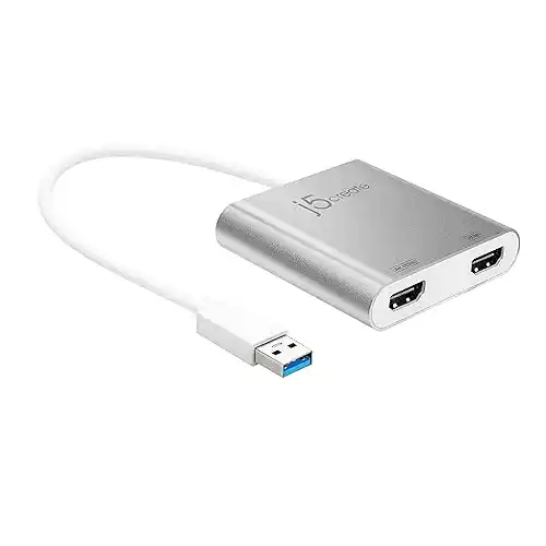 J5 CREATE JUA365 USB 3.0 to Dual HDMI Multi-Monitor Adapter