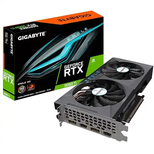 GIGABYTE GeForce RTX 3060 pci_e_x16 Ti Eagle 8G Graphics Card, 2X WINDFORCE Fans, 8GB 256-bit GDDR6, GV-N306TEAGLE-8GD Video Card