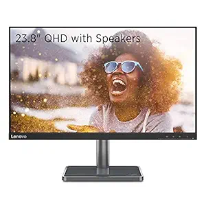 Lenovo L-Series - L24Q-35, 23.8 Inch (60.452 Cm), 2560X1440 2K Qhd IPS Monitor | 16.7 Million Colors, 99% sRGB, 300Nits, 75Hz, 2Wx2 Speakers, AMD Freesync, HDMI, DP 1.2, Tuv Eyesafe Vision (Black)