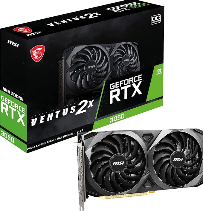 MSI GeForce RTX 3050 Ventus 2X 8G OC 8GB GDDR6 128-bit Gaming pci_e Graphic Card