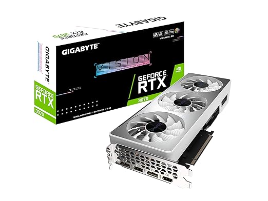 Gigabyte GeForce RTX 3070 Vision OC 8G Graphics Card, 3X WINDFORCE Fans, 8GB 256-Bit GDDR6, GV-N3070VISION OC-8GD Video Card