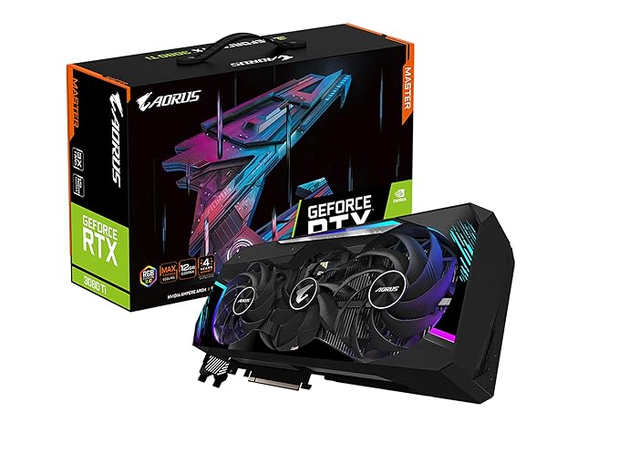 GIGABYTE AORUS GeForce RTX 3080 pci_e_x16 Ti Master 12G Graphics Card, Max Covered Cooling, 12GB 384-bit GDDR6X, GV-N308TAORUS m-12GD Video Card