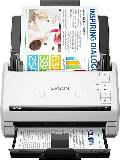 Epson DS-530 II Color Duplex Document Scanner for PC and Mac with Sheet-fed, Auto Document Feeder (ADF)